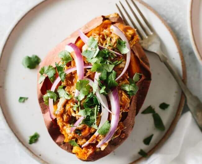BBQ Chicken Stuffed Sweet Potatoes