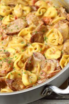 Andouille Sausage and Tortellini Skillet Meal - Sausage Pasta: Delicious Dishes To Vary Your Daily Meal