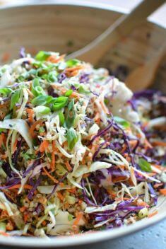 Asian Slaw with Quinoa and Sesame Ginger Vinaigrette - Best Easy And Delicious Coleslaw Recipes That You Will Get Hooked