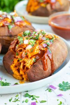 BBQ Chicken Stuffed Sweet Potatoes 1 - Best Delicious BBQ Recipes