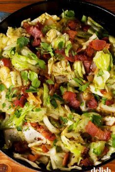 Bacon Fried Cabbage - Collection of The Best Easy And Delicious Vegetable Recipes