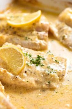 Baked Fish with Lemon Cream Sauce - 30 Best Easy And Delicious Baked Recipes