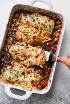 Balsamic Tomato Baked Chicken with Mozzarella - 30 Best Easy And Delicious Baked Recipes