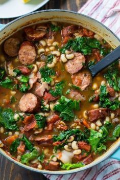 Black Eyed Pea Stew with Sausage and Kale - Amazing Sausage Soups That You Will Blow Your Mind