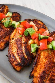 Blackened Tilapia With Avocado Salsa - Collection Of The Best Delicious Tilapia Recipes