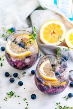 Blueberry Thyme Gin Fizz - Marvelous Summer Drink Recipes