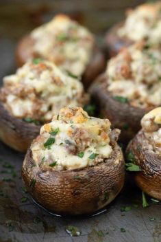 Boursin and Sausage Stuffed Mushrooms - Collection Of 30 Best Delicious Stuffed Mushroom Recipes