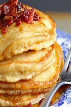 Brown Sugar Pancakes with Bacon Maple Butter - Homemade Pancake Recipes For You
