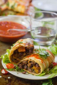 Butternut Squash Black Bean Chimichangas - Easy And Healthy Black Bean Recipes