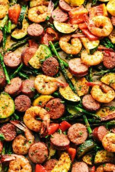 Cajun Shrimp and Sausage Vegetable Sheet Pan - 30 Best Delicious Sausage Recipe That You Will Fall In Love