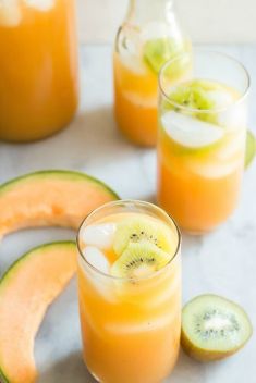 Cantaloupe Melon and Kiwi Agua Fresca - Marvelous Summer Drink Recipes