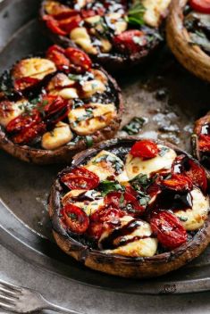 Caprese Stuffed Garlic Butter Portobellos - Collection Of 30 Best Delicious Stuffed Mushroom Recipes