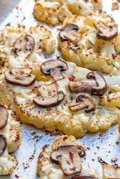 Cheesy Cauliflower Mushroom Steaks - Savory Cauliflower Recipes To Light Up Your Meal