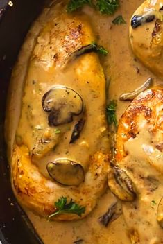 Chicken Breast in Garlic Mushroom Cream Sauce - Chicken Breast: Easy And Delicious Dishes
