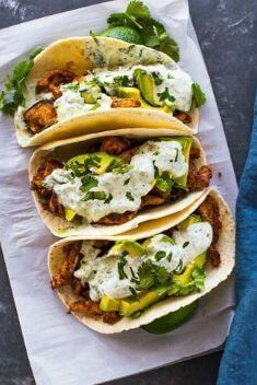 Chicken and Avocado Tacos with Creamy Cilantro Sauce - Best Easy And Delicious Taco Recipes For Your Meal