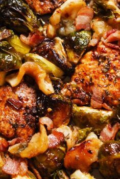 Chicken with Brussels Sprouts and Bacon - Collection Of 30 Bacon Recipe That You Can Vary Your Meal