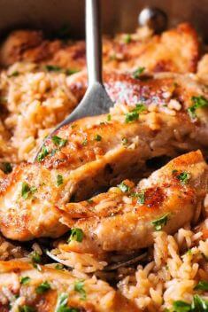 Chicken with Garlic Parmesan Rice - Collection of Best Delicious Rice Recipes