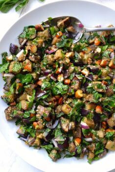 Chopped Eggplant Almond Herb Salad - The Best Delicious Eggplant Recipes