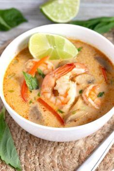 Coconut Curry Soup with Shrimp - 30 Best Delicious Seafood Soup Recipes To Brighten Your Dinner