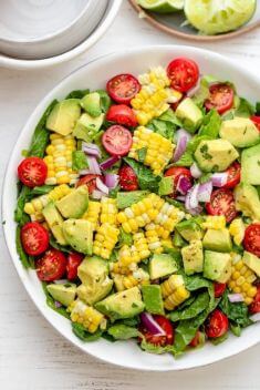 Corn Tomato Avocado Salad 1 - 30 Easy And Delicious Vegan Salad Recipes