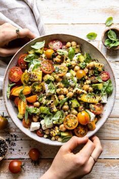 Corn Tomato and Avocado Chickpea Salad - 30 Easy And Delicious Vegan Salad Recipes