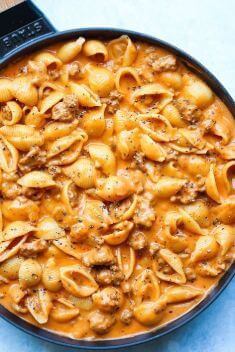 Creamy Beef and Shells - Ground Beef Recipes To Vary Your Meal