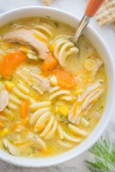 Creamy Chicken Noodle Soup - Top-Rated Chicken Soup Recipes That You Should Save On Hand