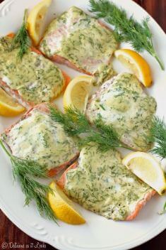 Creamy Dijon Dill Baked Salmon - Top-Rated Salmon Recipes For Your Dinner