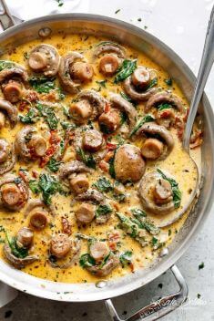 Creamy Garlic Butter Tuscan Mushrooms - Collection of The Best Easy And Delicious Vegetable Recipes