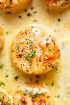 Creamy Garlic Scallops - Best Scallop Dishes Recipes You Should Try