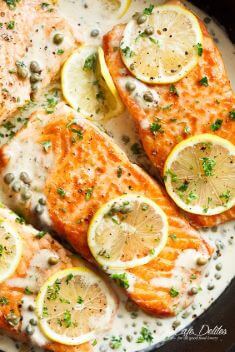 Creamy Lemon Garlic Salmon Piccata - Top-Rated Salmon Recipes For Your Dinner