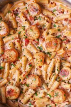 Creamy Mozzarella Scallop Pasta - Best Scallop Dishes Recipes You Should Try