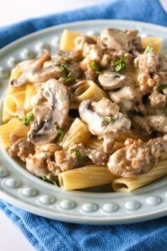 Creamy Sausage and Mushroom Rigatoni - Sausage Pasta: Delicious Dishes To Vary Your Daily Meal