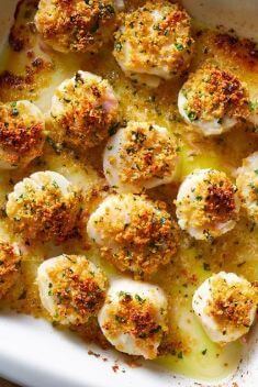 Crusted Baked Scallops - Best Scallop Dishes Recipes You Should Try