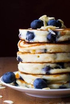Extra Fluffy Blueberry Almond Pancakes - Homemade Pancake Recipes For You