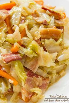 Fried Cabbage with Bacon Onion Garlic - Quick And Delicious Cabbage Recipes