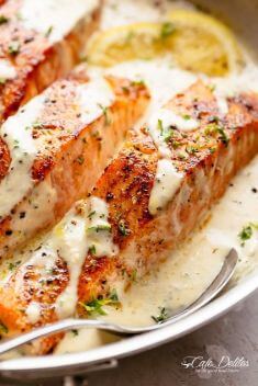 Garlic Butter Cream Sauce - Top-Rated Salmon Recipes For Your Dinner
