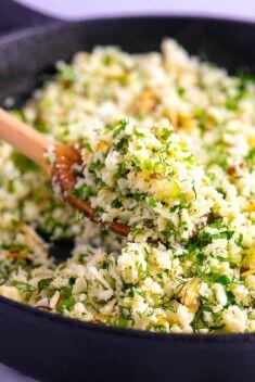 Garlic Herb Cauliflower Rice - Savory Cauliflower Recipes To Light Up Your Meal