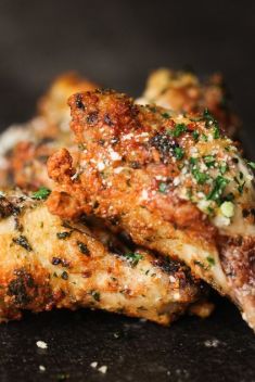 Garlic Parmesan Chicken Wings in an Air Fryer - 30 Best Garlic Chicken Recipes That You Never Forget