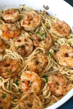 Garlic Parmesan Shrimp Spaghetti - Crazy Good Spaghetti Recipes