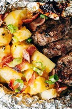 Garlic Steak Cheesy Bacon Potato Hash Foil Packs - "Must-Try" Steak Recipes For Your Dinner