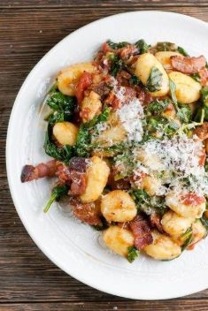 Gnocchi with Bacon and Spinach - Collection Of 30 Bacon Recipe That You Can Vary Your Meal