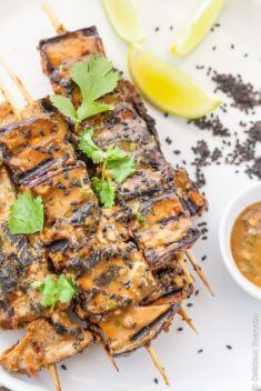 Grilled Eggplant Tahini Satay Kebabs - The Best Delicious Eggplant Recipes
