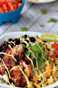 Grilled Tilapia Bowls with Chipotle Avocado Crema - Collection Of The Best Delicious Tilapia Recipes