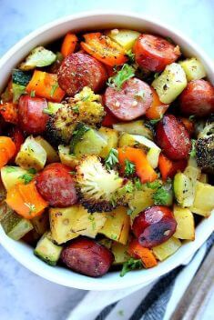 Healthy Sheet Pan Sausage and Vegetables - Collection of The Best Easy And Delicious Vegetable Recipes