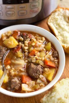 Instant Pot Beef Barley Vegetable Soup - 30 Easy And Delicious Vegetable Soup Recipes