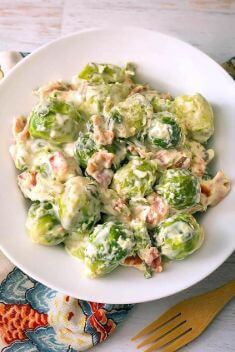 Instant Pot Creamy Bacon Brussels Sprouts - 30 Best Easy And Delicious Brussels Sprouts Recipes For Your Meals