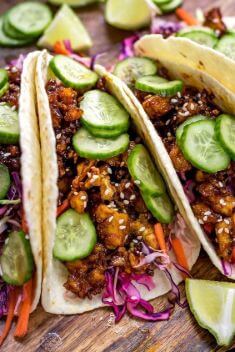 Korean Inspired Crispy Tofu Tacos - 30 Of The Best Easy And Delicious Tofu Recipes To Vary Your Daily Meal