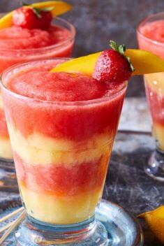 Layered Strawberry Mango Margaritas - Marvelous Summer Drink Recipes