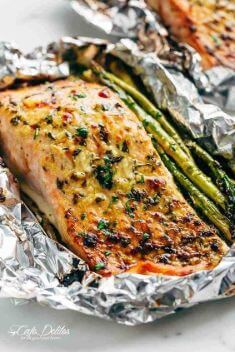 Lemon Parmesan Salmon Asparagus Foil Packs - Top-Rated Salmon Recipes For Your Dinner